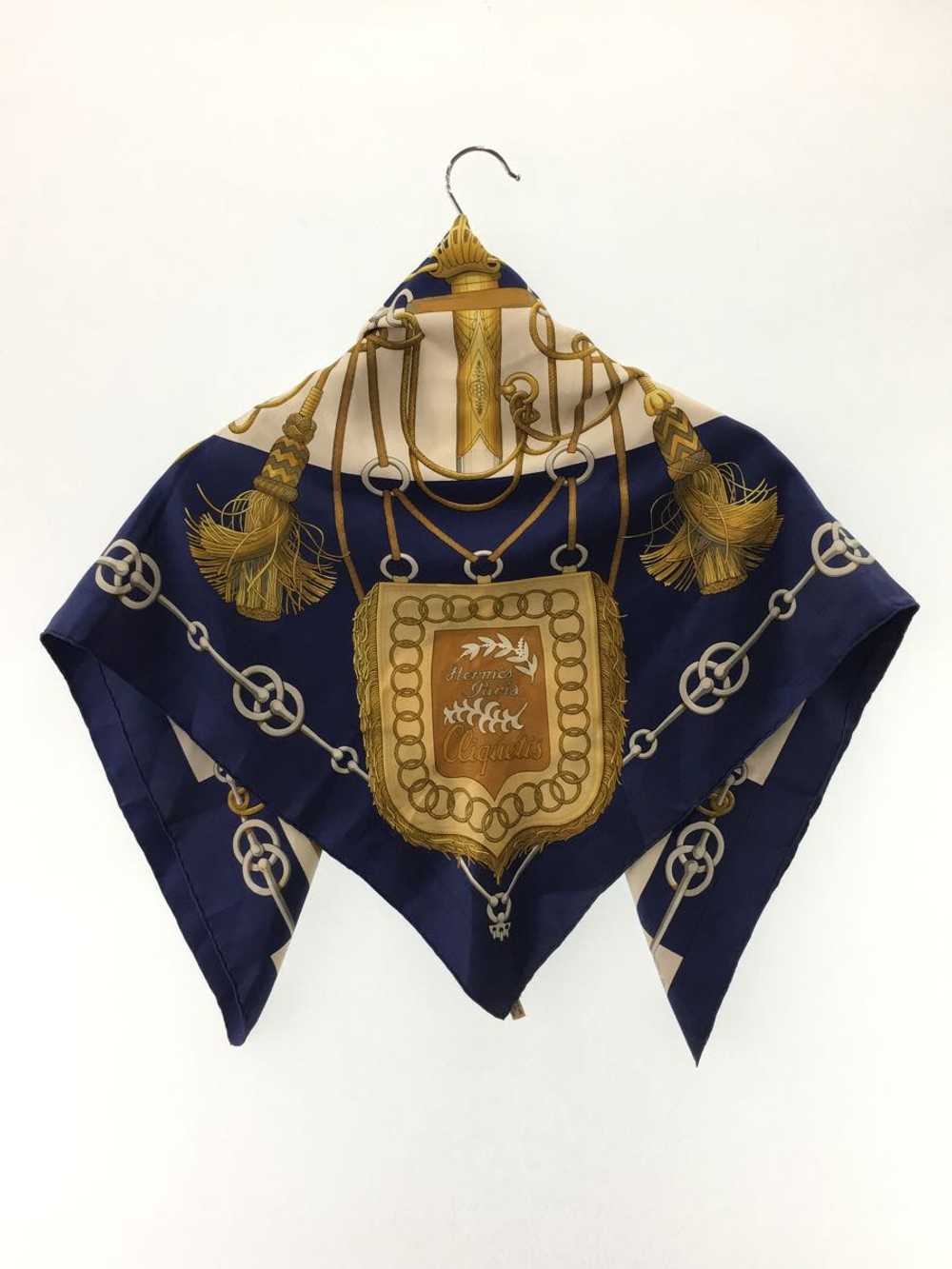 [Used Scarf] Used Hermes Scarf/Silk/Nvy/Allover P… - image 2