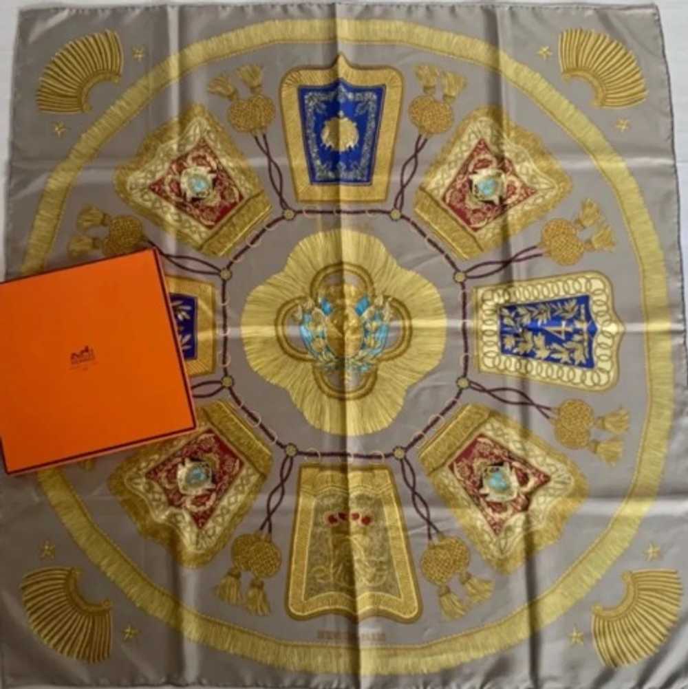 [Used Scarf] Used Hermes Carre 90 Scarf Poste Et … - image 1