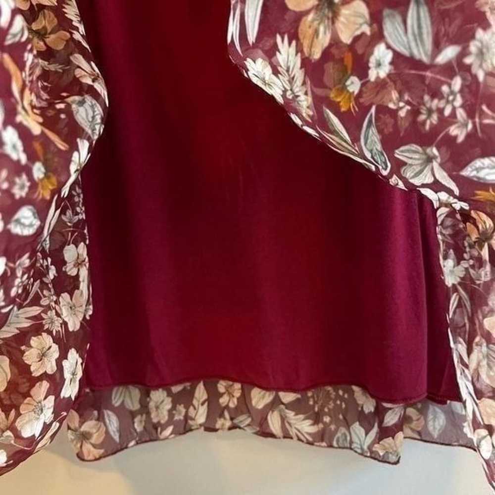 Elena Baldi Made in Italy Burgundy Floral Tiered … - image 9