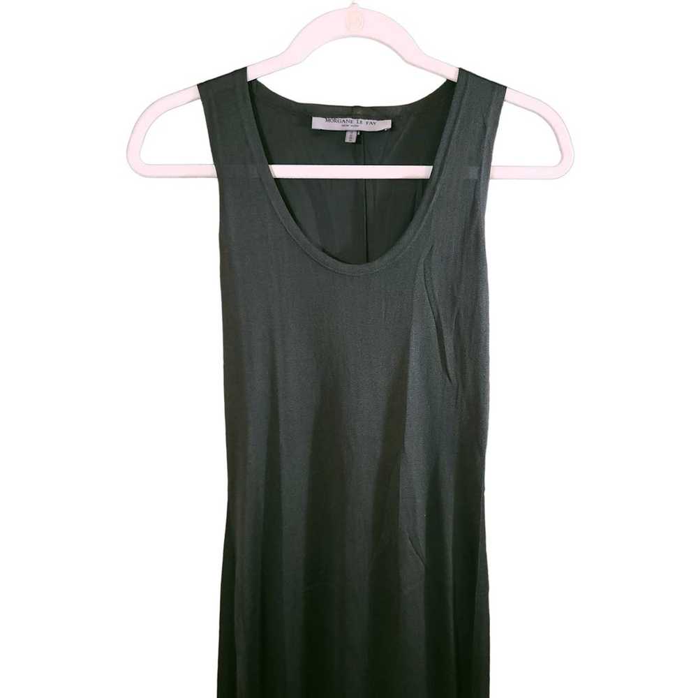Morgane Le Fay Sleeveless Silk Maxi Dress in Gree… - image 2