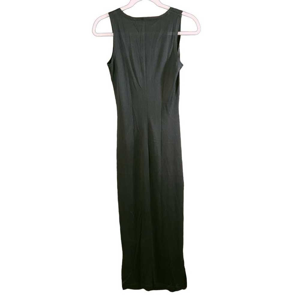 Morgane Le Fay Sleeveless Silk Maxi Dress in Gree… - image 4