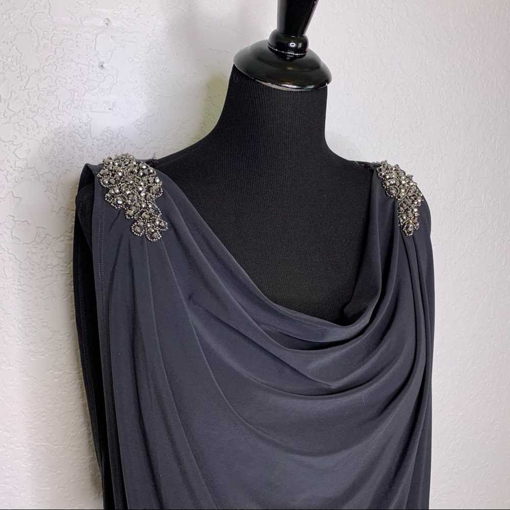 Cache charcoal gray rhinestone shoulder open back… - image 3
