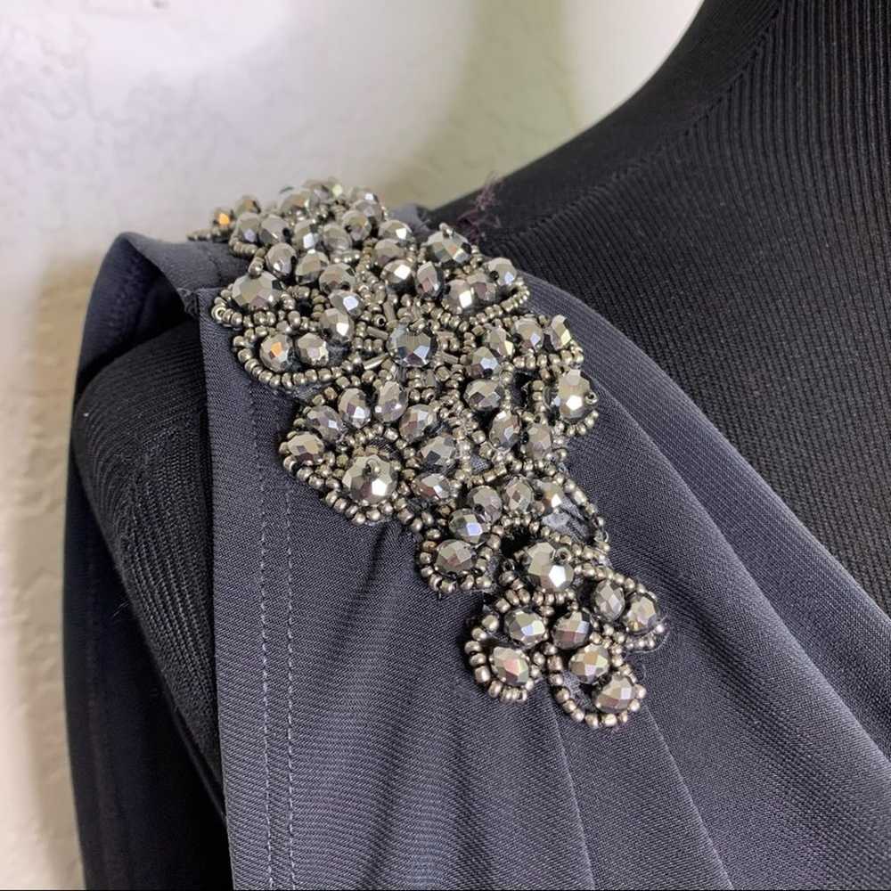 Cache charcoal gray rhinestone shoulder open back… - image 4