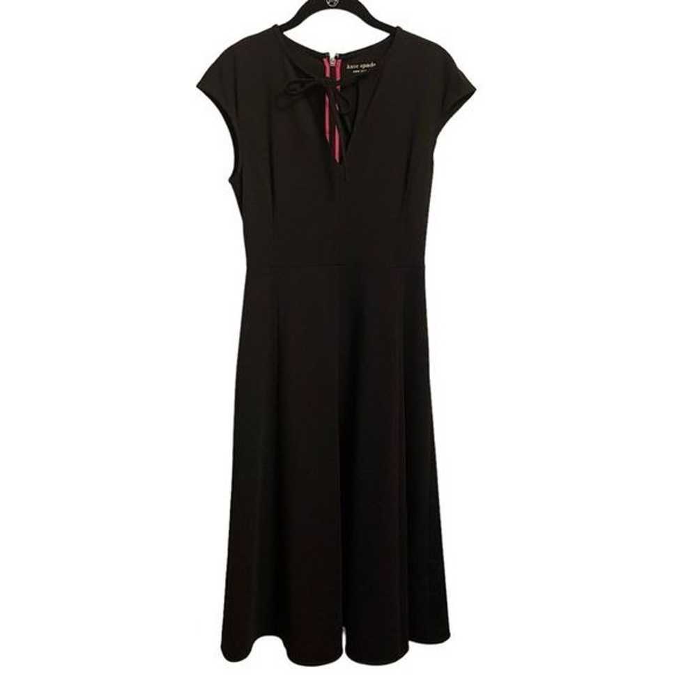 Kate Spade Ponte Tie Keyhole-neck Black Dress Siz… - image 1