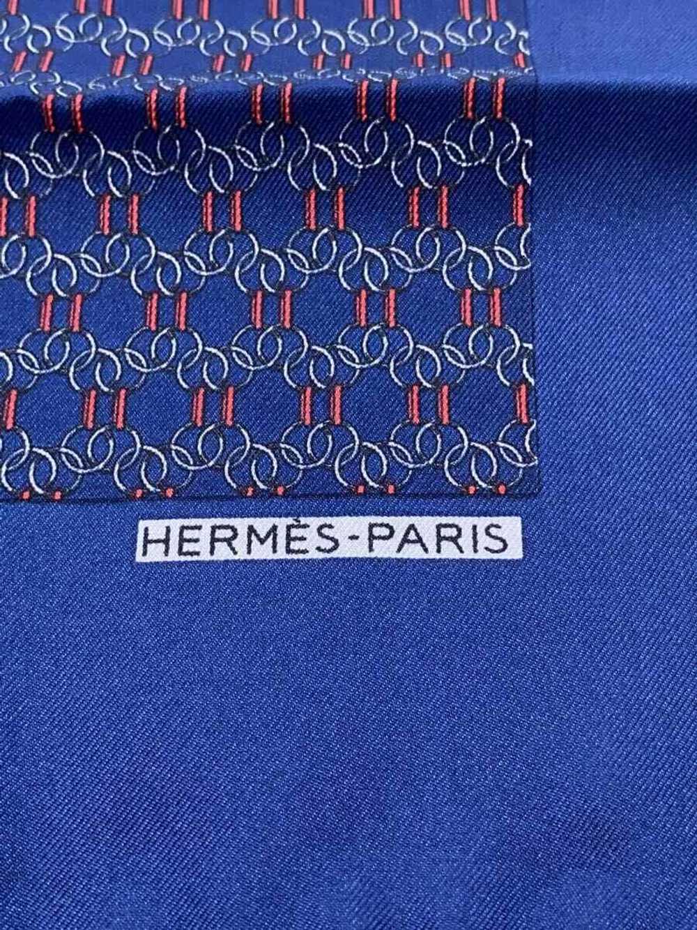 [Used Scarf] Used Hermes Kare 45 Scarf/Silk/Nvy/A… - image 2