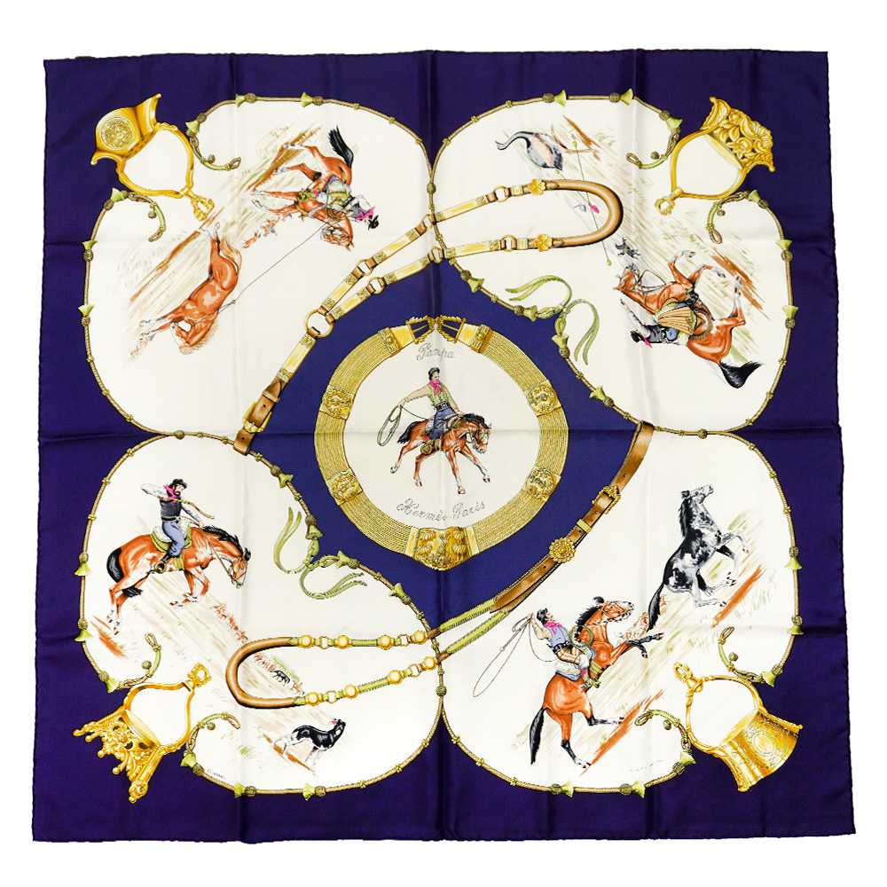 [Used Scarf] Used Hermes Scarf Carre90 Silk Pampa… - image 1