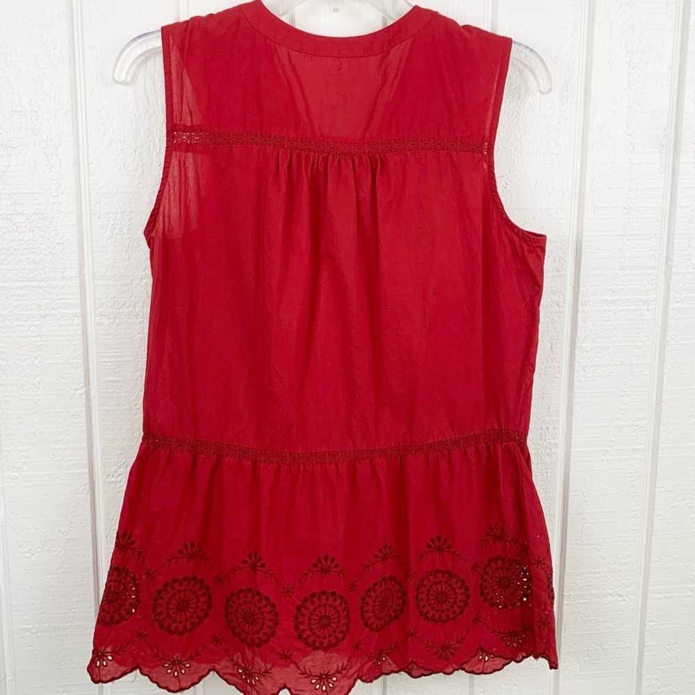 St. Johns Bay Cotton Red Floral Embroidered Eyele… - image 5