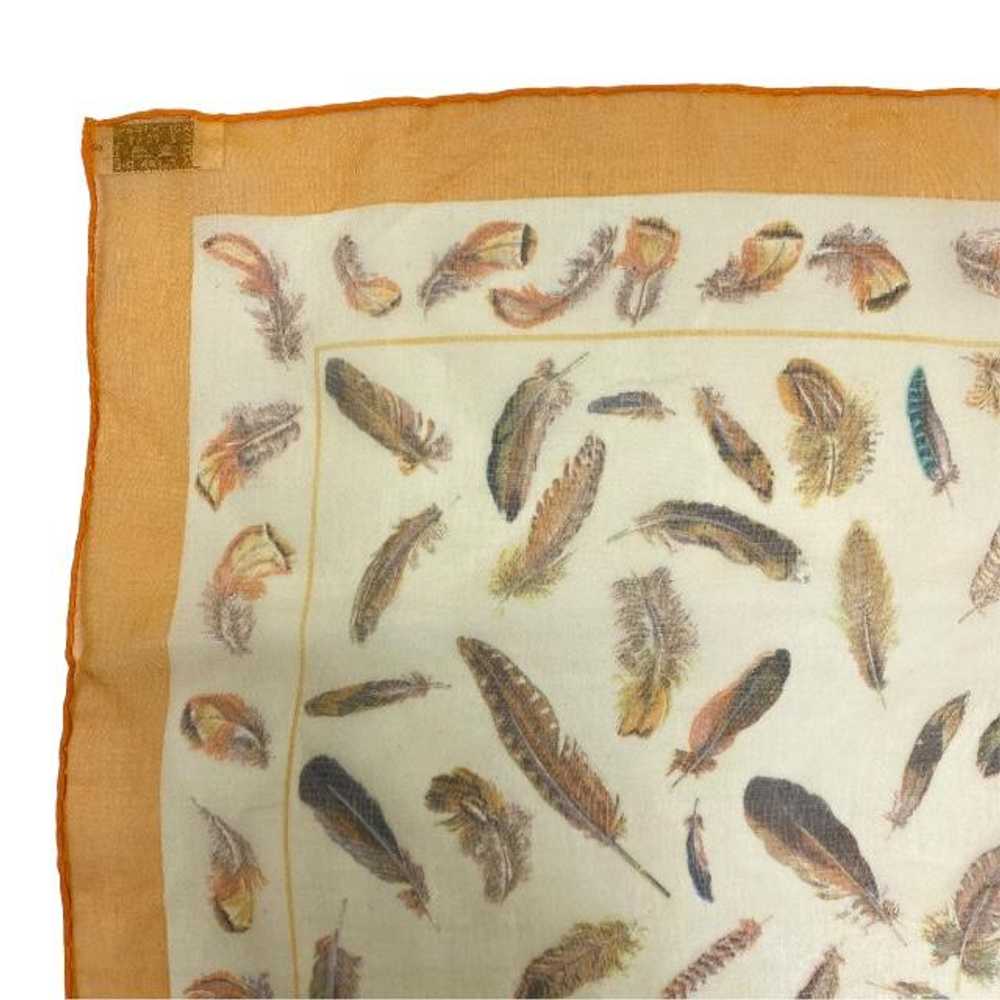 [Used Scarf] Hermes Plumes Feather Carre 45 Petit… - image 6