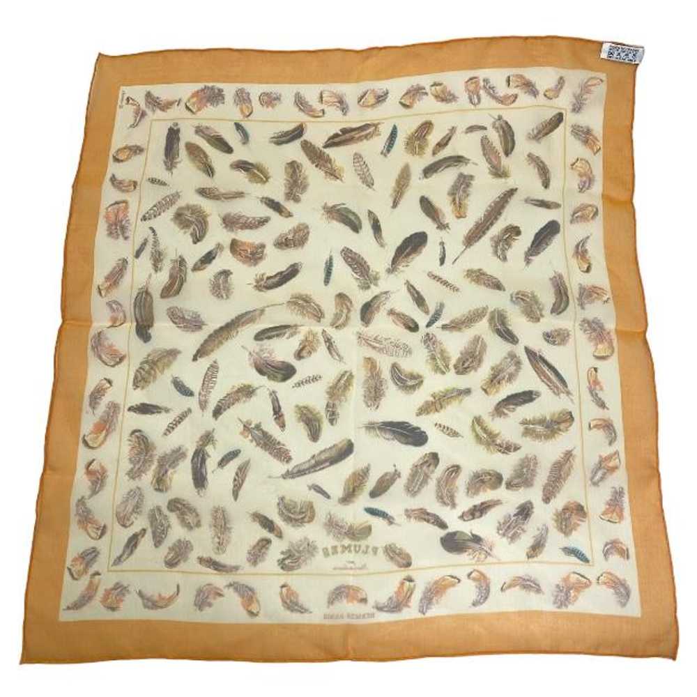 [Used Scarf] Hermes Plumes Feather Carre 45 Petit… - image 7
