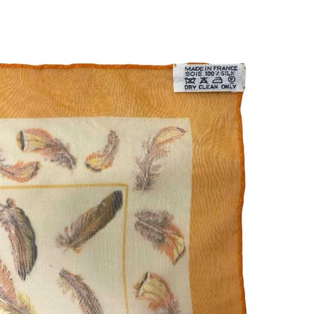 [Used Scarf] Hermes Plumes Feather Carre 45 Petit… - image 8