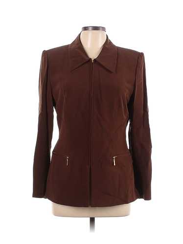 Maggy London Women Brown Silk Blazer 10