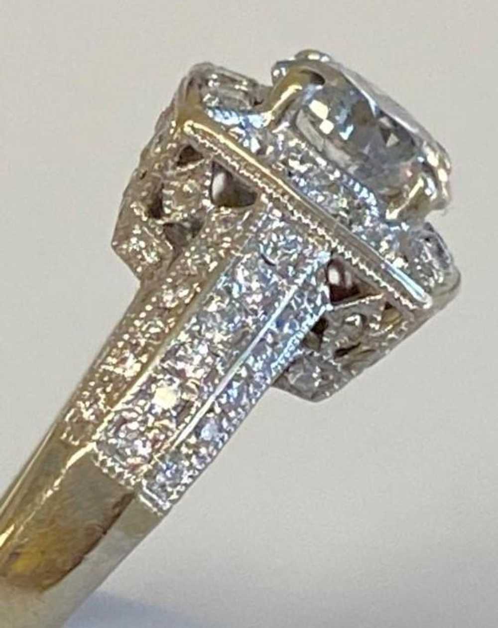 14K White Gold Halo Engagement Ring - image 2