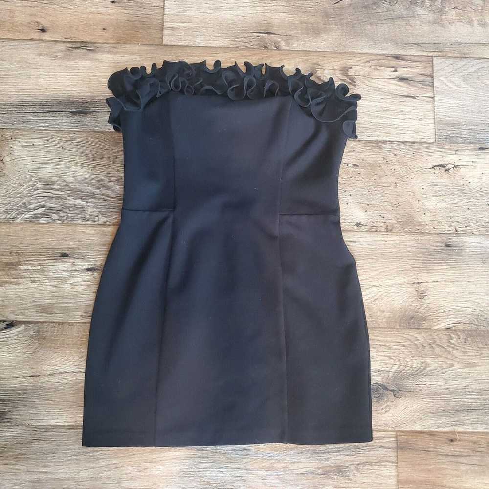 Amanda Uprichard Black Ruffle Mini Dress Women's … - image 3