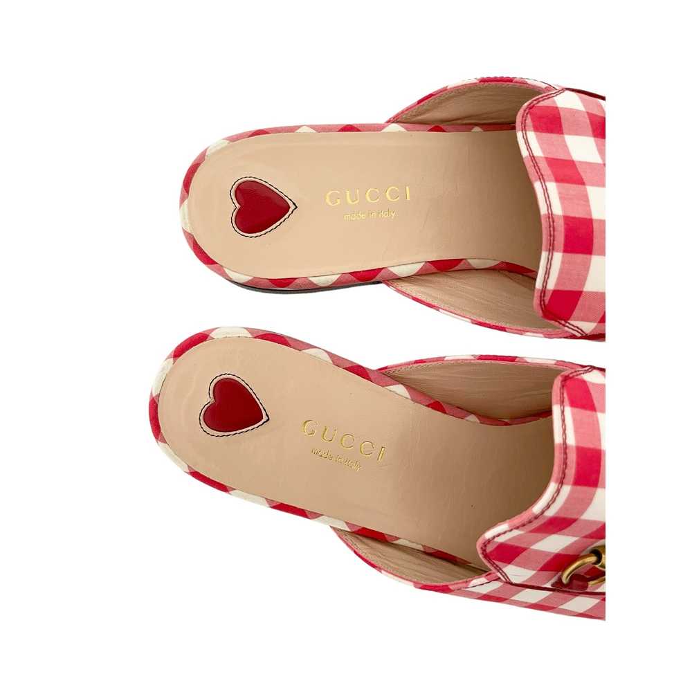 Gucci Princetown Horsebit Red Gingham Mule Loafer… - image 11