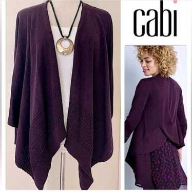 CAbi Purple Plum Drape Front Open Cardigan Sweate… - image 1