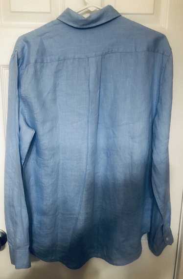 Vince Men’s Sz M Long Sleeve Button Shirt Blue Lin