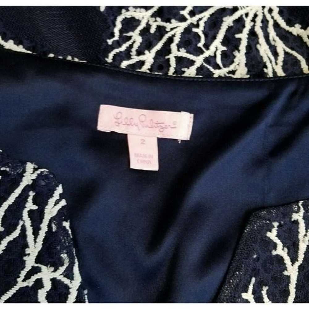 Lilly Pulitzer Navy Blue Seaside Coral Wendy Lace… - image 11