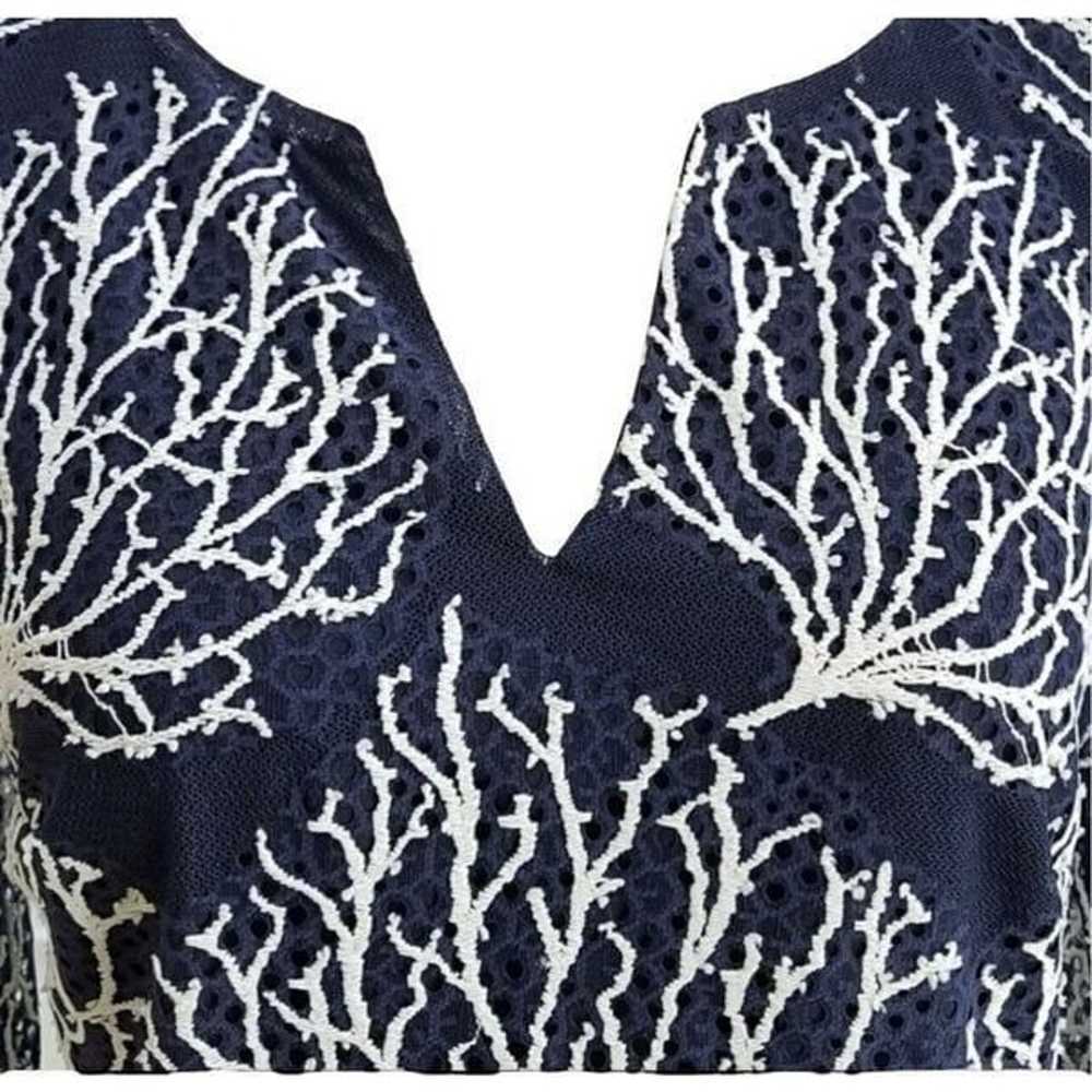 Lilly Pulitzer Navy Blue Seaside Coral Wendy Lace… - image 4