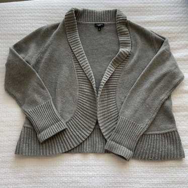 PL Talbots Gray Wool-Blend Open-Front Cardigan