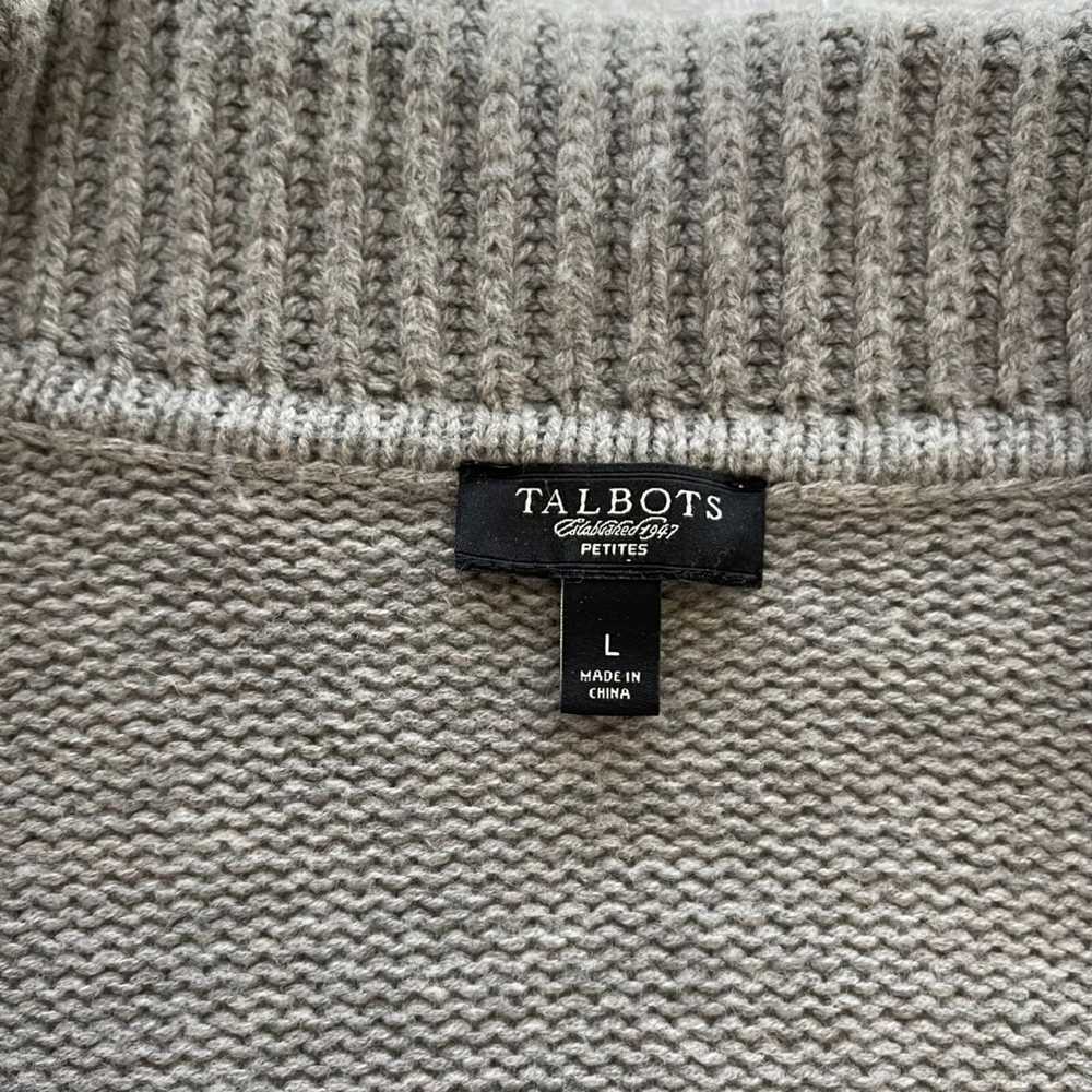 PL Talbots Gray Wool-Blend Open-Front Cardigan - image 3
