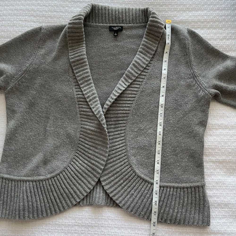 PL Talbots Gray Wool-Blend Open-Front Cardigan - image 6