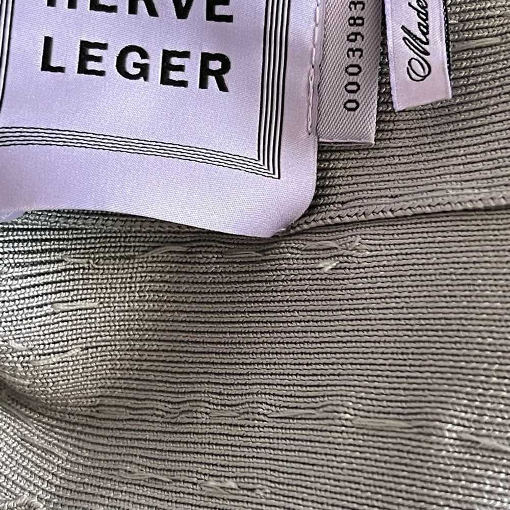 Herve’ Leger Bandage Dress Fully Beaded Grey/ Sil… - image 12