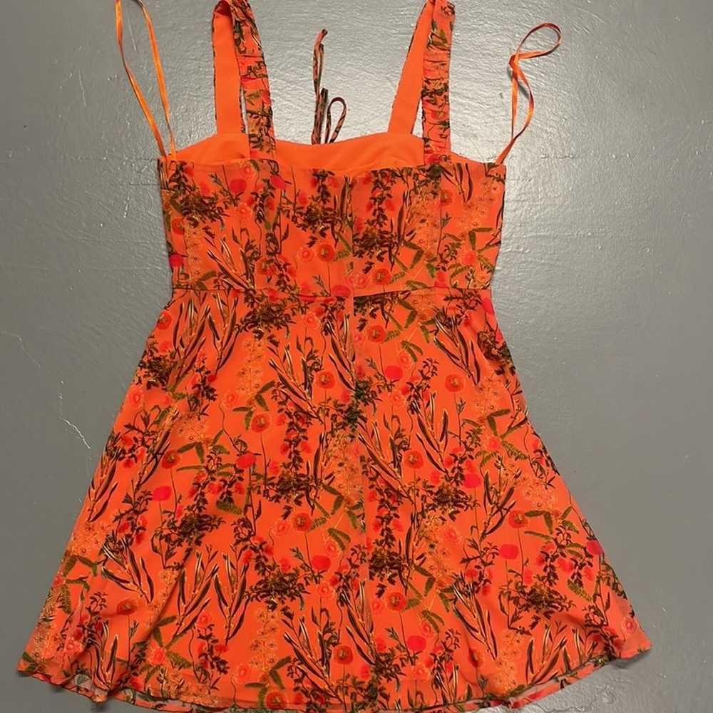 Gianni Bini Orange Floral Dress Size 10 - image 10