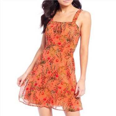 Gianni Bini Orange Floral Dress Size 10 - image 1