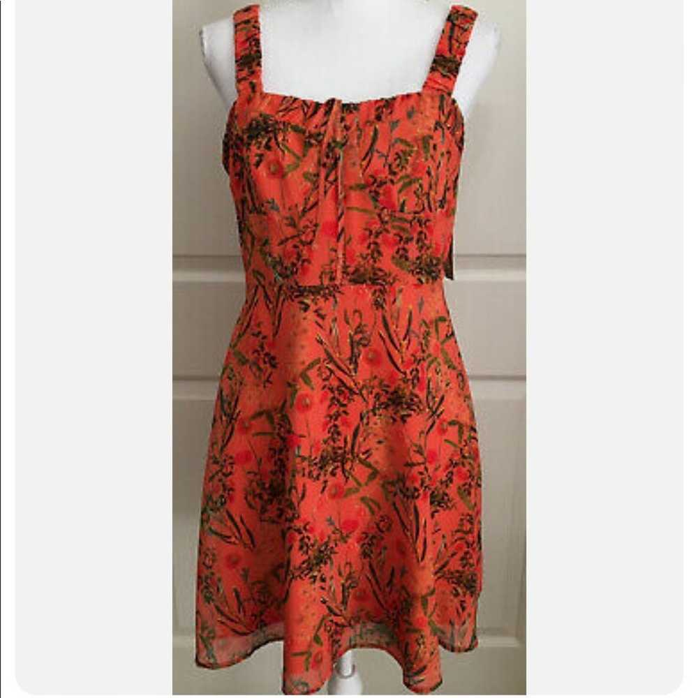 Gianni Bini Orange Floral Dress Size 10 - image 3