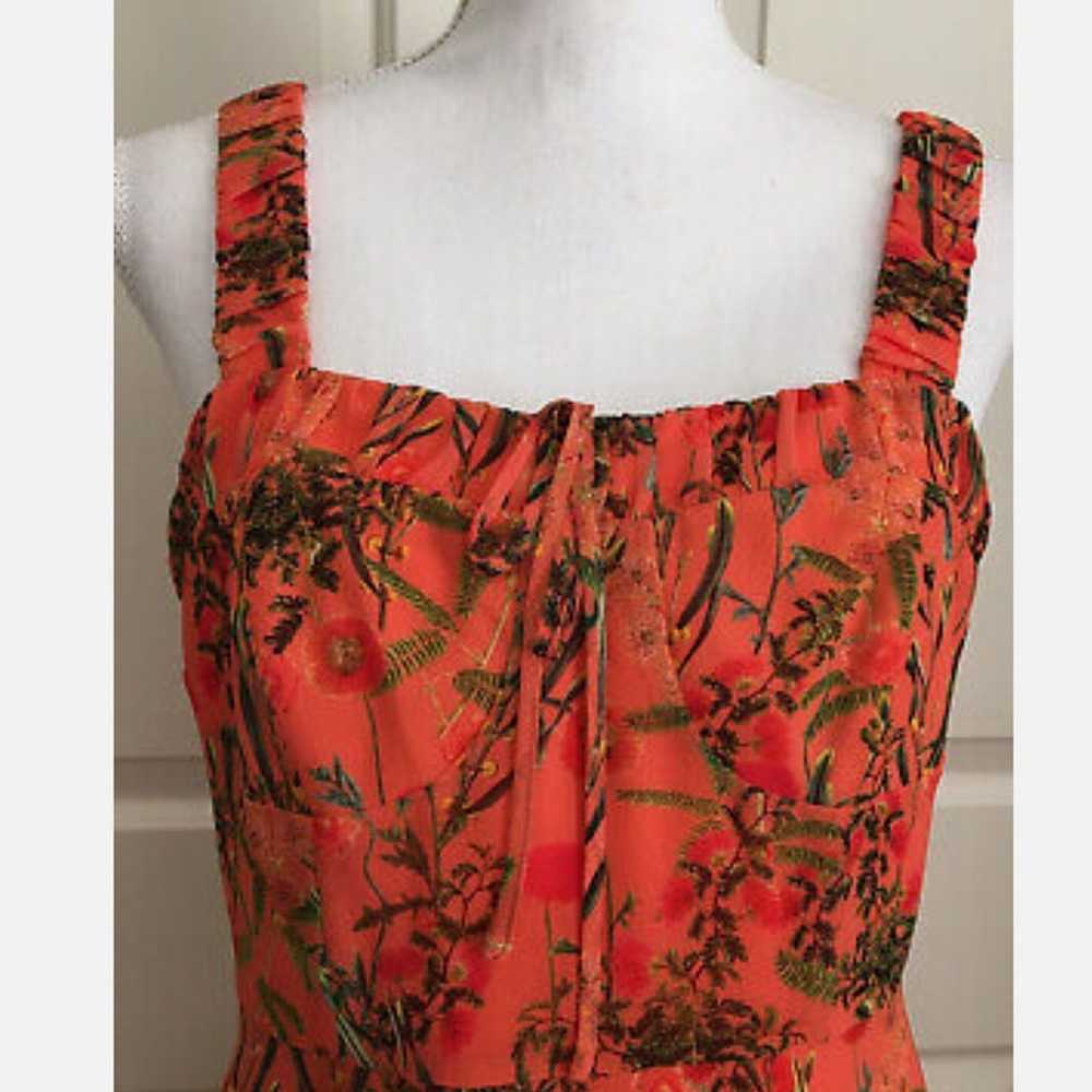 Gianni Bini Orange Floral Dress Size 10 - image 4