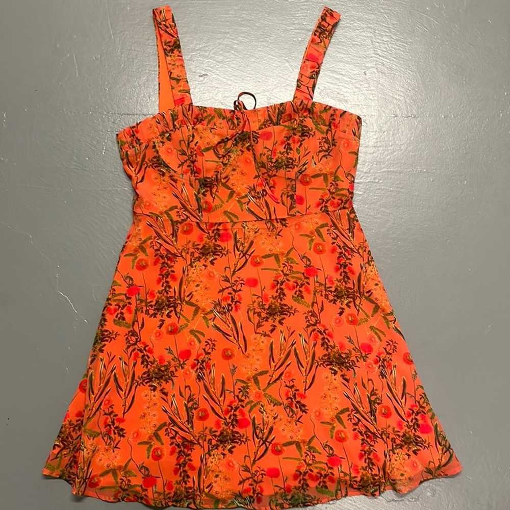 Gianni Bini Orange Floral Dress Size 10 - image 5