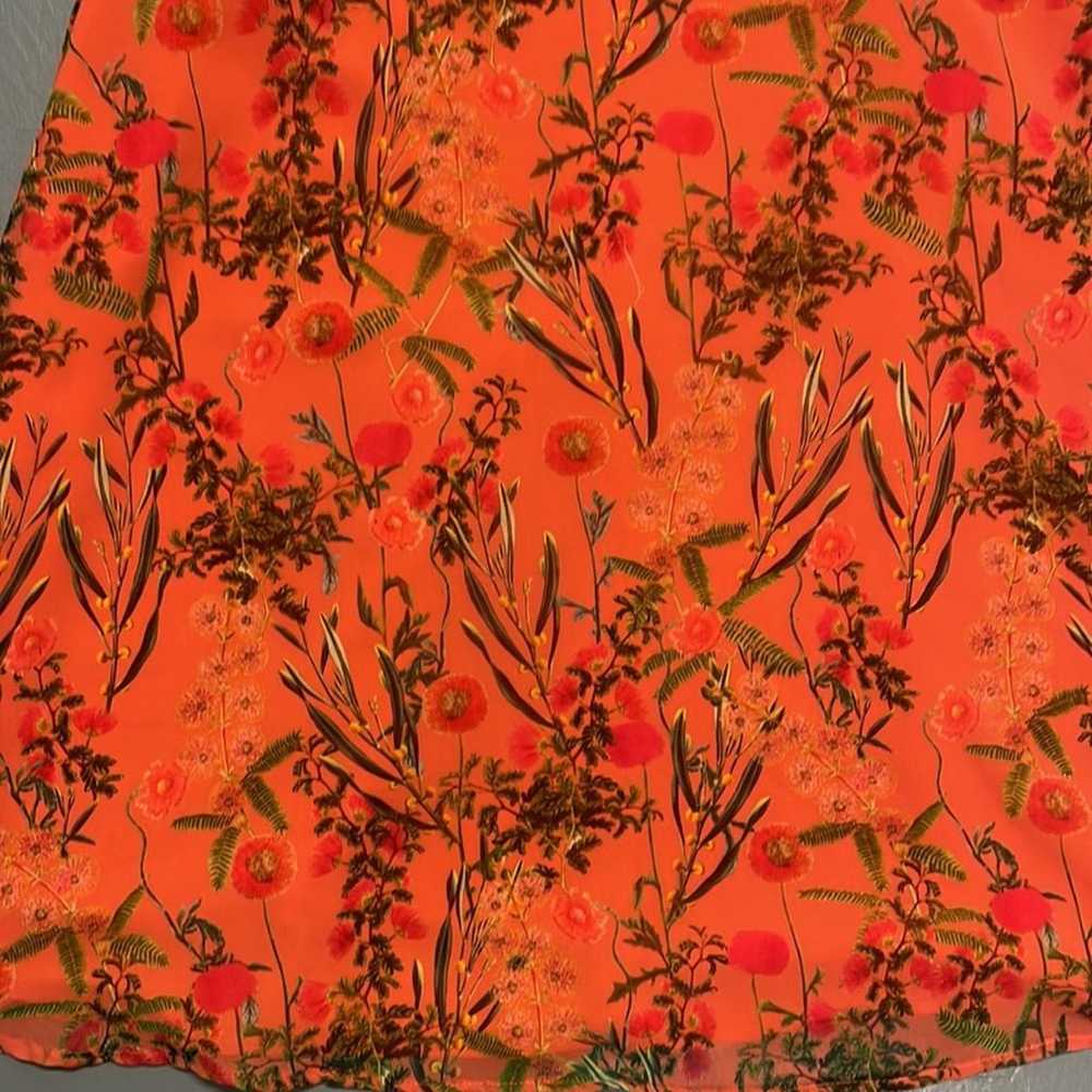Gianni Bini Orange Floral Dress Size 10 - image 6