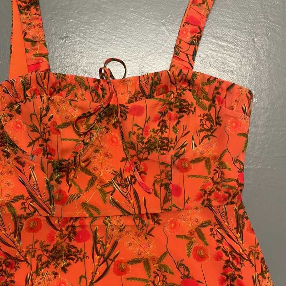 Gianni Bini Orange Floral Dress Size 10 - image 7