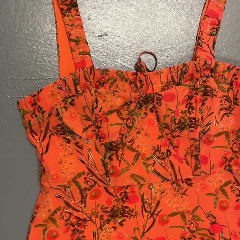 Gianni Bini Orange Floral Dress Size 10 - image 8