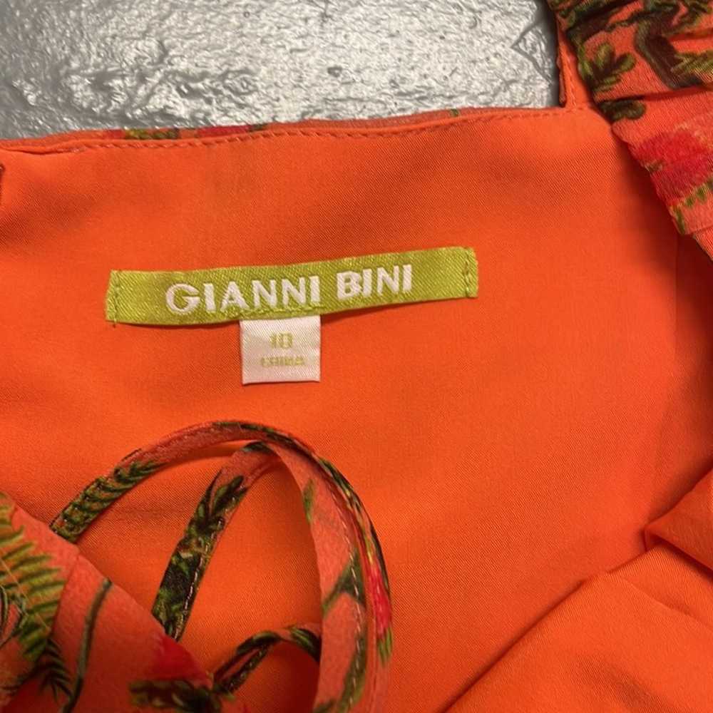 Gianni Bini Orange Floral Dress Size 10 - image 9