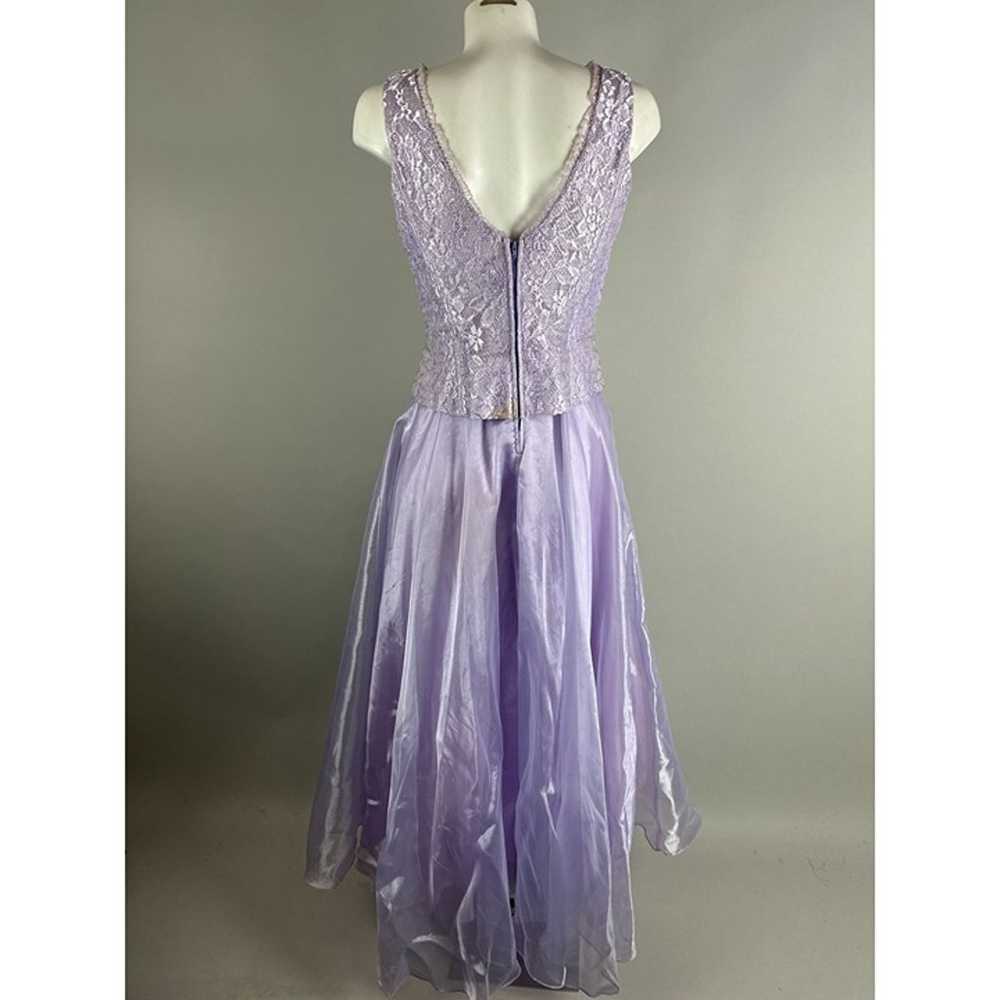 Vtg Y2k Pastel Purple Corset Shiny Prom Party Dre… - image 4