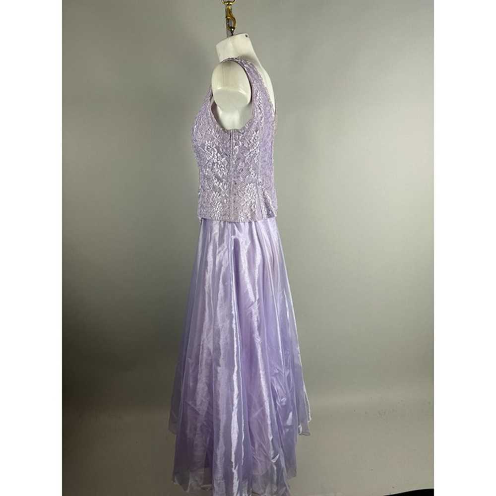 Vtg Y2k Pastel Purple Corset Shiny Prom Party Dre… - image 6