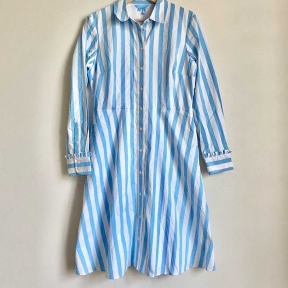 DRAPER JAMES Carly Blue White Striped Cotton Shir… - image 5