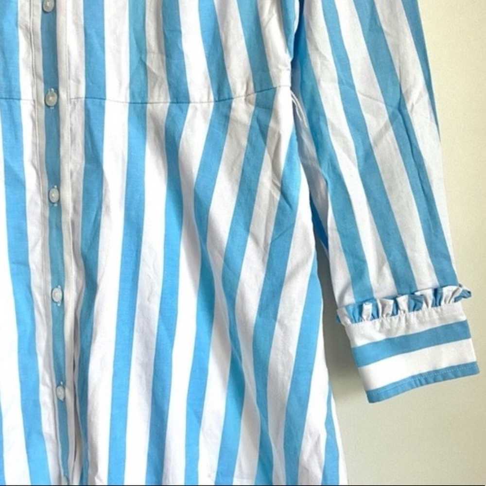 DRAPER JAMES Carly Blue White Striped Cotton Shir… - image 6