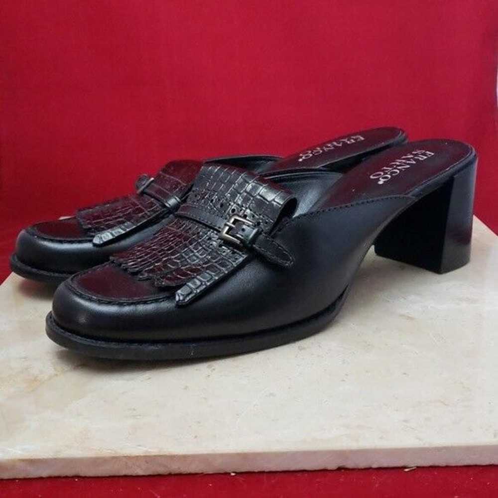 Franco Sarto Black Leather Upper Slip On Heels - … - image 1