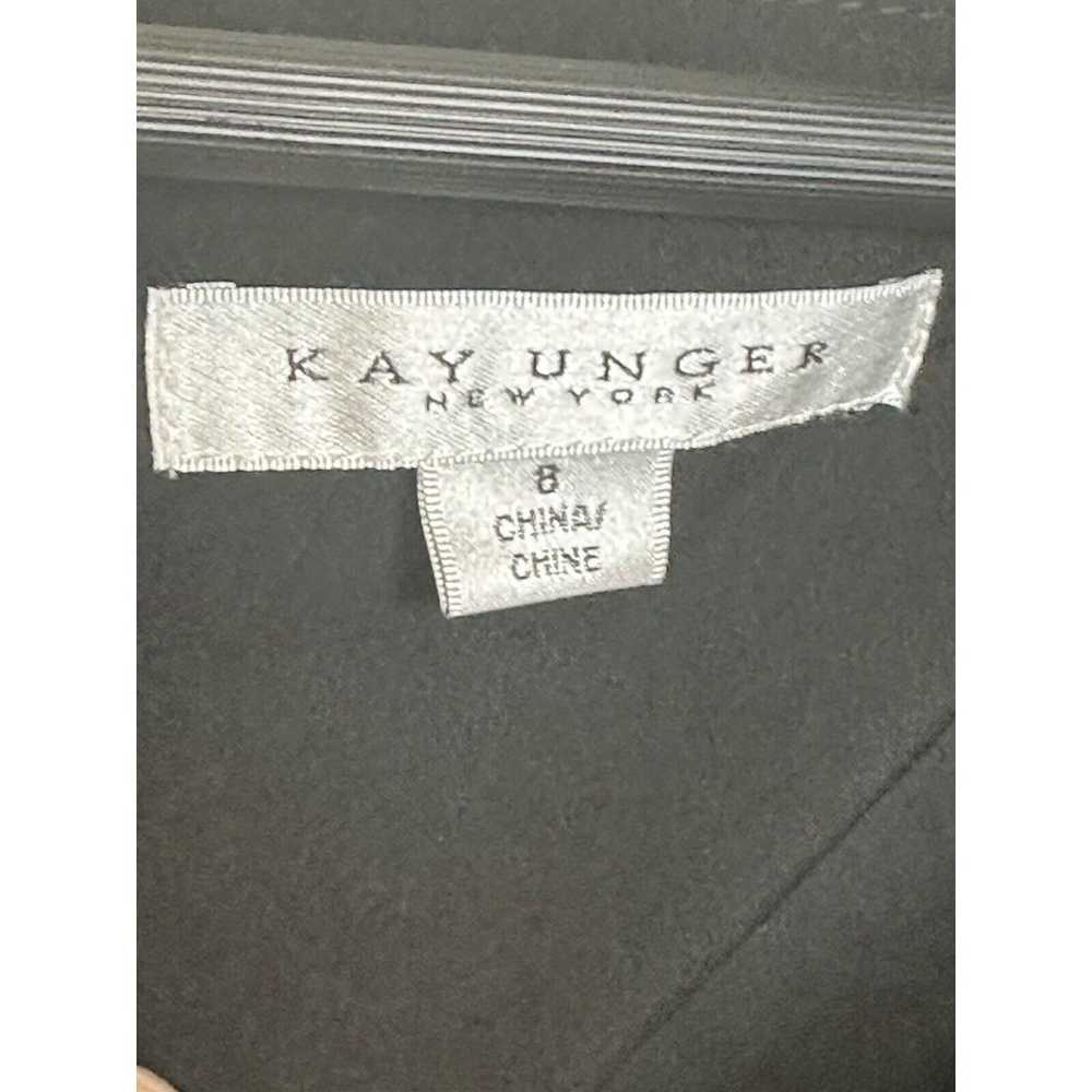 Kay Unger Black Izzy Ruffle Side Slit Midi Dress … - image 3