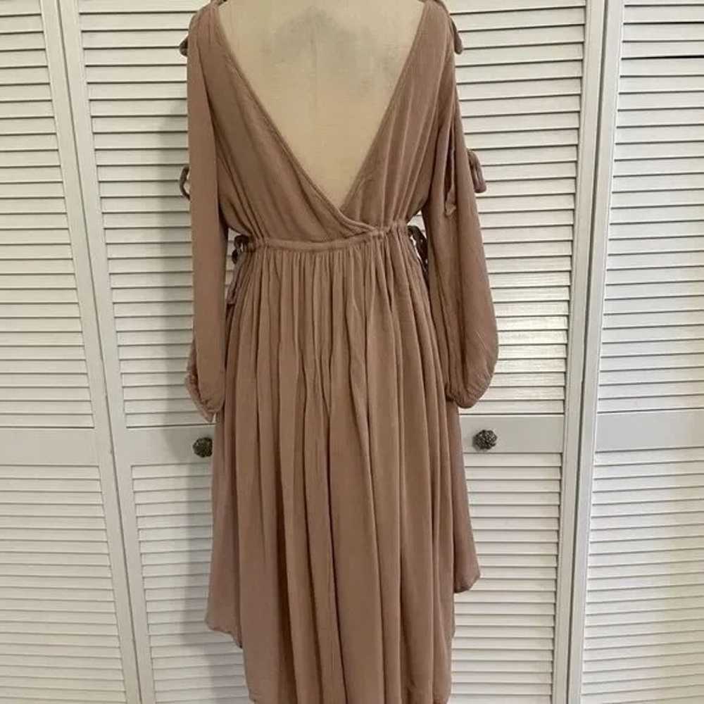 Blush/Mauve Rayon Crinkle High-Low Flowy Dress - image 6