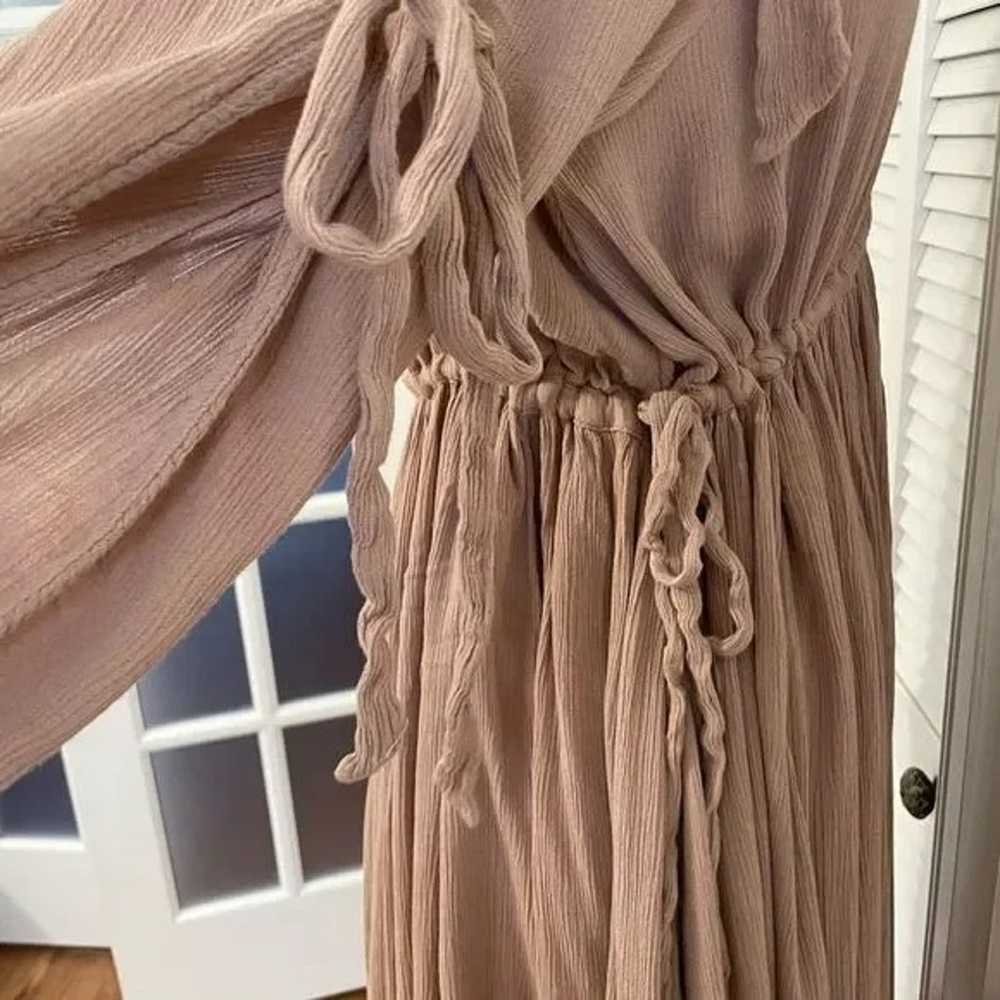 Blush/Mauve Rayon Crinkle High-Low Flowy Dress - image 7