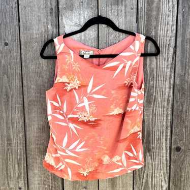 Vintage Tommy Bahama Coral Tropical Tank, Sz S - image 1