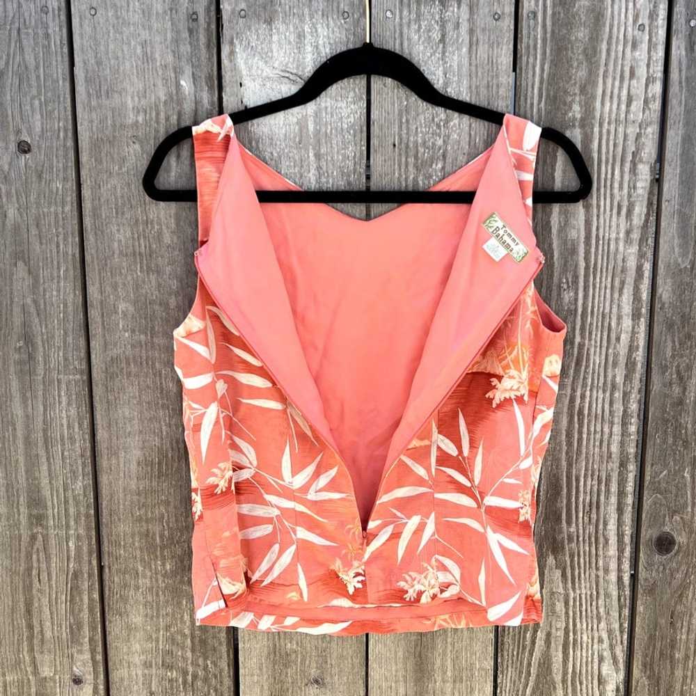 Vintage Tommy Bahama Coral Tropical Tank, Sz S - image 4