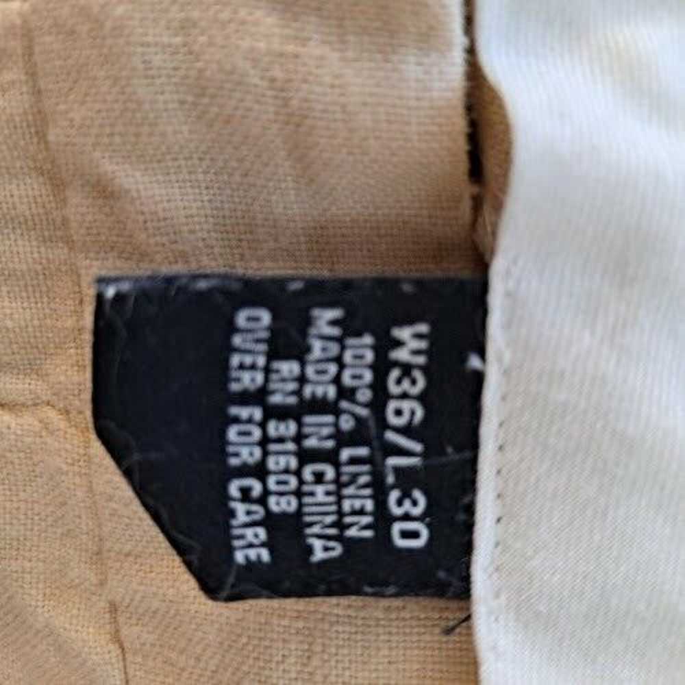 Jos A Bank Pant Pleated Front 36" x 30" Linen Cuf… - image 4