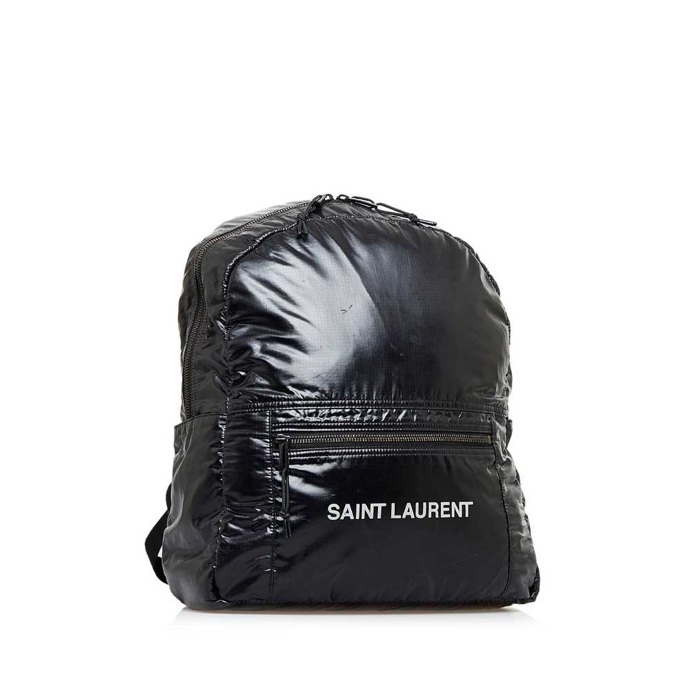 Black Saint Laurent Logo Nuxx Nylon Backpack - image 2