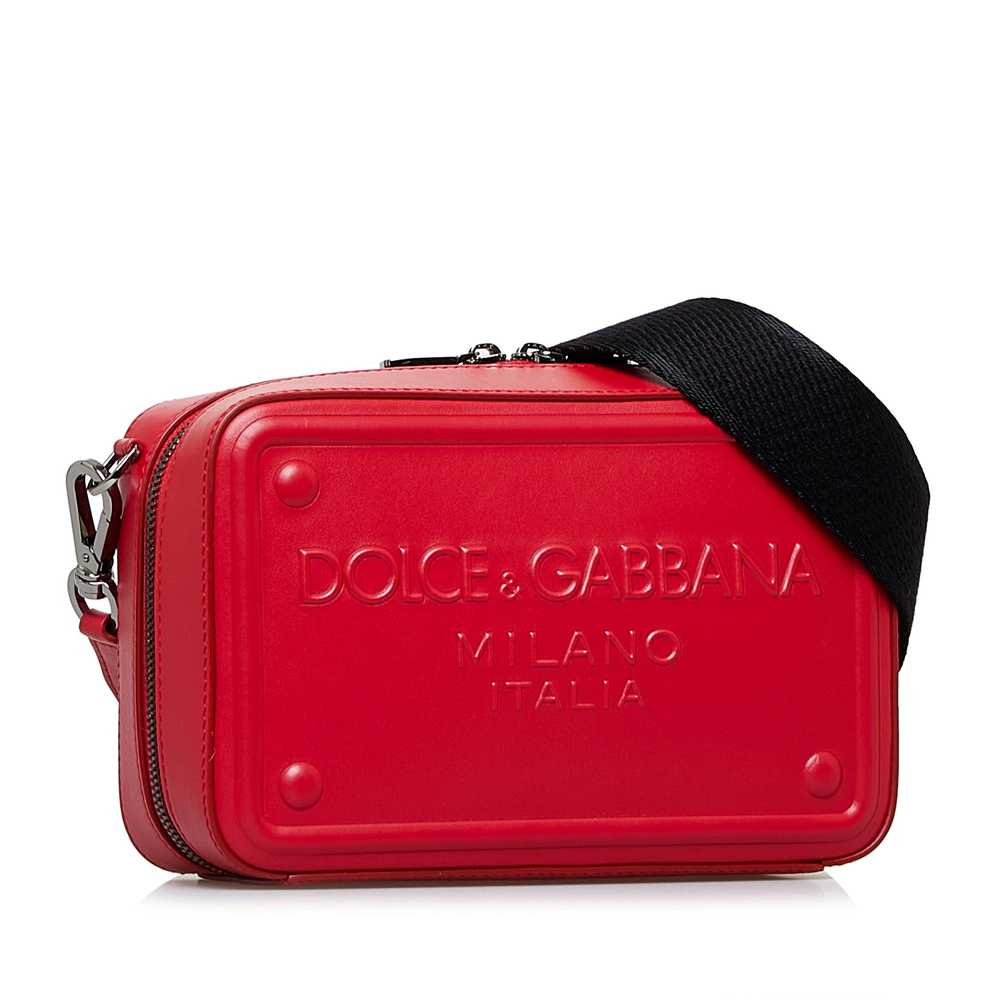 Red Dolce&Gabbana Embossed Logo Crossbody Bag - image 2