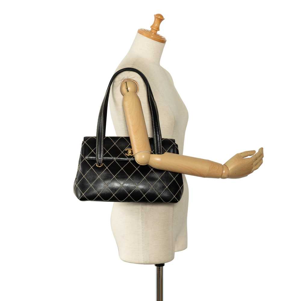 Black Chanel CC Wild Stitch Lambskin Shoulder Bag - image 11