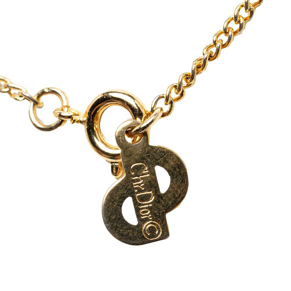 Gold Dior CD Logo Heart Pendant Necklace - image 4
